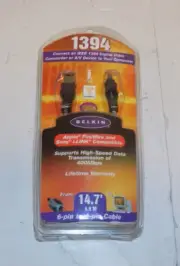 Belkin 1394 Apple FireWire & Sony iLink 6 Pin To 4 Pin Cable 14.7 Feet