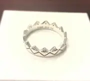 Pandora Exotic Geometric Crown Ring 198033CZ +HINGED BOX+POLISH CLOTH~Many Sizes