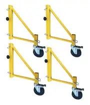 Pro Series 18 In Scaffolding Outriggers with Casters 4 Piece Set