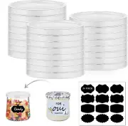 Oui Yogurt Jars Lids, 24 pcs Plastic Yogurt Container Jar Lids Sealed against