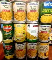 Lot of 12 Canned Sweet Corn Cans Del Monte Food Lion Lidl Fresh Cut Whole Kernel