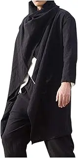 [Generic] Cole Jacket Mens Cotton and Linen Cape Long Irregular Cloak Long Sleeve Coat Winter Work