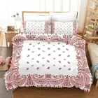Red Paisley Doona Duvet Cover King Double Queen Bohemia Bedding Set Home Decor
