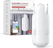 Smart Automatic Curtain Opener - Bluetooth Remote Control with App/Timer, Upgraded High-Performance Motor, Add SwitchBot Hub to Make it Work with Alexa, Google Home (Curtain 3, U Rail)
