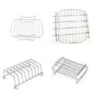 Silver Air Fryer Basket Tray Versatile Roasting Rack Kitchen Supplies