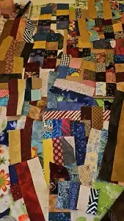 Lot Of 40 Unfinished Patchwork Blocks/Strips Cotton Fabrics Mixed Sizes (B)