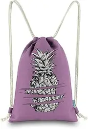 [Miomao] Drawstring Backpack Gym Sackpack Pineapple Style String Bags Canvas Sinch Sack Sport Cinch Sack For Men & Women
