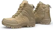 [WUJNANG] Men Army Hunting Trekking Shoe Footwear Camping Mountaineering Winter Shoes Tactical Military Combat Boots+Insoles,D-40 EU