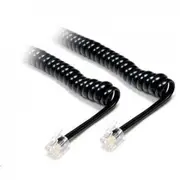Dynamix CHC-4W600BK 4 Wire RJ22 to RJ22 Curly Handset Cable - 600mm Coiled - Black 3m Stretched - Reverse (Cross Over) Wired [CHC-4W600BK]