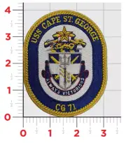 NAVY USS CG-71 CAPE ST GEORGE EMBROIDERED PATCH WITH HOOK & LOOP