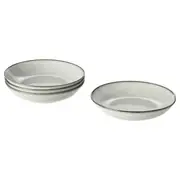 GLADELIG deep plate, grey, 21 cm