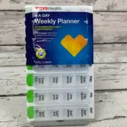 CVS Health 4-A-Day Weekly Pill Planner with Removable Daily Compartments NEW