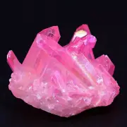 Rainbow Angel Aura Quartz Cluster Pink Crystal Mineral Specimen Home Decoration