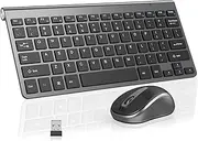 Wireless Keyboard and Mouse Combo, Ultra Compact Slim Size Silent Keyboard and Ergonomic Mouse Set, Silent Scissor Switch Keys, Silent Click, for Travel Computer/Desktop/PC/Laptop/Windows 11/10/8/7