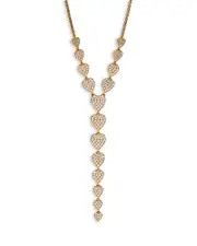 Nadri Real Love Pave Heart Lariat Necklace in 18K Gold Plated, 16-20
