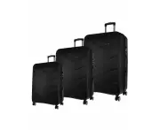 Pierre Cardin Hard Shell 3-Piece Luggage Set in Black