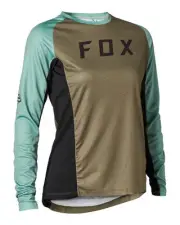 Fox Racing Defend FA21 Womens LS MTB Mountain Bike Jersey Olive Green LG