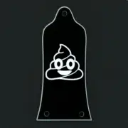 GUITAR TRUSS ROD COVER - Engraved - Fit EPIPHONE EPI - POOP POO EMOJI - Black