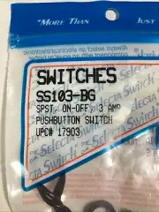 Selecta Switch SS103-BG Pushbutton 3A Sealed Upc# 17903 Vtg 1997