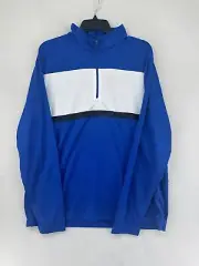Holloway 1/4 Zip Pullover Long Sleeve - Adult Size XL - Blue/White