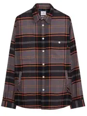 Ps Paul Smith Mens Cotton Plaid Overshirt X-Small Grey/Orange - NWT $250