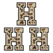 Letters H Patches Leopard Iron-On Letters Patch for Clothing Repair 3 Pcs