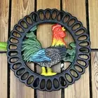 Trivet Mat Art Intricately Carved Colorful Animal Trivet Mat Thicken