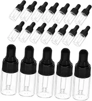 BESTYASH 20pcs Clear Glass Dropper Bottles With Caps For Travel Storage Essential Oils And Leakproof 3ml Aroma Reusable Containers