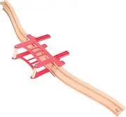 1 Set Wooden Train Track Bridge Accessories Small Straight Tracks Wood Railway Train Track Compatible with Trains Tracks