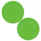 Pyrex 7402-PC 2PK Green Plastic Round 6/7 Cup Storage Lid Cover for Glass Bowl