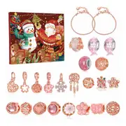Christmas Advent Calendar Bracelets DIY Charm Beads Bracelets Jewelry Making Kit for Girls