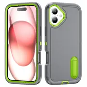 MCC Shockproof iPhone 16+ Plus Case Cover Heavy Duty with Stand Apple [Grey+Green]