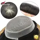 Mens Toupee Hairpiece Mono Poly Around Hair Replacement System for Men Wig Units