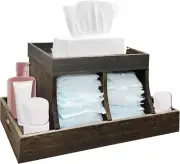 Diaper Caddy Organizer Durable Wooden Changing Station Table Diaper Organizer
