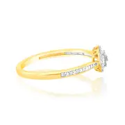 9ct Yellow Gold Ring Diamond Cluster Ring with 33 Brilliant Cut Diamond, Q
