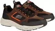 Skechers Men's Memory Foam Sneaker Size 8.5 Brown Black Leather