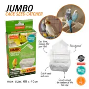 60x40cm Jumbo Bird Cage Seed Catcher Mesh Cover Stretchy Traps Basket