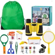 Outdoor Exploration Set Toy Kids Binoculars Explorer for Kids with Tweezers Bug Catcher Compass Magnifying Glass