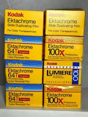 Lot of Eight Kodak Ektachrome 35mm Slide Film - Expired