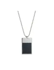 [Cudworth] Polished Stainless Steel Dog Tag Pendant in Black