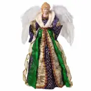 Mardi Gras Angel Tree Topper, 12" Tall