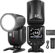 NEEWER Z2-N 2.4G TTL Round Head Flash Speedlite for Nikon, 76Ws 1/8000s HSS Speedlight with Upgraded UI, 2 Adjustable Modeling Lamps, TTL/M Quick TCM Switch, 7.2V/3000mAh Battery, 600 Full Power Flash