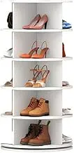 NIBHZ Rotating shoe rack floor shopping mall rack multi-layer simple bag display rack 360 degree home entrance shoe cabinet,White,60X113cm