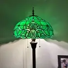 Tiffany Style Floor Lamp Green Stained Glass Baroque Style Lavender 64"H16"W16"D