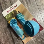 KitchenAid measuring cups spoons set of 9 Turquoise Aqua Blue HTQA new