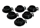 Ceramic Glossy Black Tea Cup Saucer Set ( 115 ML, Set of 12 (6 Cups & 6 Saucer)