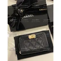 在飛比找蝦皮購物優惠-Chanel正品現貨 A80602 boy復古金扣荔枝皮拉鏈