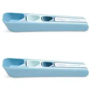 2x 4pc Culinare 16cm Plastic Measuring Spoons Liquid/Powder Baking/Kitchen Blue