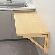 Fold Away Wall Mounted Work Bench Wood Fold Down Kitchen Table Multi-Function Hanging Desk Collapsible Floating Desk for Bedroom(80x50cm/32x20in)