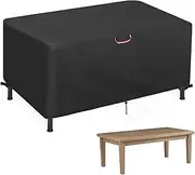 Patio Coffee Table Cover Waterproof, Outdoor Table Covers for Rectangular Wood Coffee Tables Patio Furniture Cover for Outside 49x27x18 inch, Black